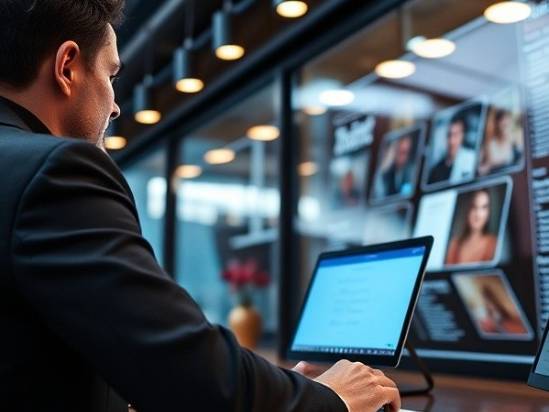 image of a man on a computer working 